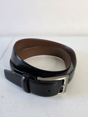 Barney's New York Leather Belt Men's Size 34 Black Made in Italy Career